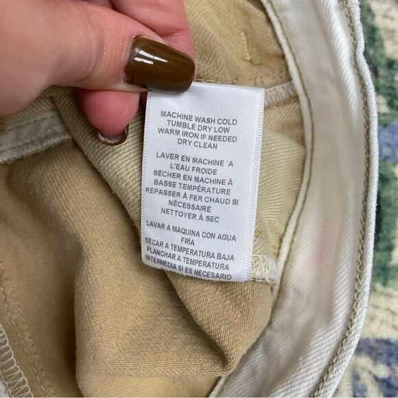 RE/DONE x Levi’s Patched Denim Shorts Size 23 high rise white tan vintage - Picture 9 of 9